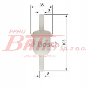 FILTR bosch PALIWA OGRZEWANIA FI-6mm*FI-6mm PROSTY PRZEPŁYWOWY VOLVO