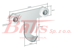 WÓZEK solus KŁONICY/SŁUPKA NACZEPY SCHMITZ 123mm; 68mm / 4 ROLKI ./ ŁOŻYSKA FI 30,5mm /