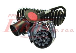 PRZEWÓD vignal SPIRALNY ELEKTRYCZNY 15 PINÓW/ ADR/ 24V/ 4,0M  / długość 4,5 metry / pracuje 3 metra /