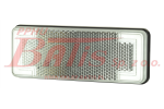 LAMPA horpol OBRYSOWA LED 12-24V / biała / odblaskowa / nawiasy NEON / bez wieszaka / HOR92B; boczna / przewód: 2x0,75mm2, długość: 0,5m / od -30*C do  50*C / strona: L/P /