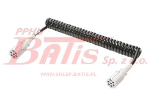 PRZEWÓD vignal SIPRALNY ELEKTRYCZNY TYP-S Z BOLCEM, / wtyczki plastikowe zalewane / długość 4,5 m / EURO 6 / ISO 3731 /