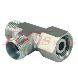 TRÓJNIK kraj ZŁĄCZKA  / 2 x M16 x 1,5 wewnętrzny / 1x  M16x1,5 zewnętrzny / z nakrętką / metal /