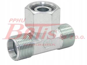 TRÓJNIK saf ZŁĄCZKA  / 2x M16x1,5 wewnętrzny / 1x M22x1,5 zewnętrzny / z nakrętką / metal /