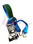 PAS wistra LAWETA ŁADUNKOWY ZABEZPIECZAJĄCY / L- 2,8 m taśma niebieska  3 tonowa LC1500 szer. 50 mm / guma E50 długość 0,8 m / rozciągliwość  4 % / opakowanie 15szt / hak obrotowy ruchomy / norma EN 12195-2 /