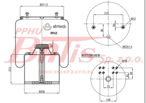 PODUSZKA airtech ZAWIESZENI 942MB BEZ DZWONU/BPW TYP36-1 airtech