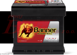 AKUMULATOR banner 12V 50AH 450A /banner power bull / czarna skrzynka /  wymiary 207 x 175 x 190 mm / prawy plus /