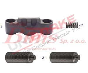 KPL. unibrake NAPRAWCZY ZACISKU HAMULCOWEGO / KNORR SL7 / SM7 mostek / śruby / spężyna /