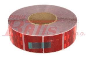 TAŚMA vignal / czerwona / przerywana / na metry / ODBLASKOWA / rolka 50 metrów / sprzedawana na metry /