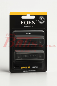 ZAPACH foen / refill SAMOCHODOWY WOOD STICK 'Sunrise' / do nawiewu / kompozycja: cytryna, zielone nuty, kokos, śliwka, róża, konwalia, fiołek, migdały, drzewo sandałowe, wanilia /