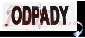 TABLICA WYRÓŻNIAJĄCA 'ODPADY'  / składana , łamana /     / wymiar 120*300  /