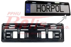 RAMKA horpol LED DO TABLICY REJESTRACYJNEJ 12-24V / 2w1 - białe światło oświetlające tablicę + światło cofania / przewód: 3x0,75mm2; o długości: 1,5m / IP68 / HOR160 /