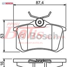 KPL. KLOCKÓW HAMULCOWYCH CITROEN C3 II, PICASSO, C4 I, DS3; PEUGEOT 207, 208, 308; RENAULT FLUENCE, MEGANE III, SCENIC III bosch