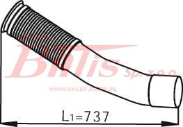 RURA dinex WYDECHOWA PRZEDNIA Z ELEMENTEM ELASTYCZNYM MERCEDES ACTROS dinex