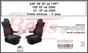 POKROWCE FOTELA DAF 95XF  od 1997 105xf     SZARY WELUR