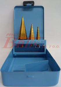 WIERTŁA richmann STOPNIOWE DO METALU 4-32mm / 3 elementy / aluminiowe pudełko /