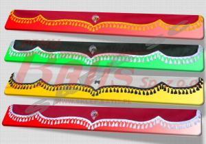 FALBANKI NA PRZEDNIĄ SZYBĘ DAF granatowa, wykończona czarnymi dzwonkami