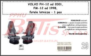 POKROWCE FOTELA VOLVO FH-12 od 2001,FM-12 od 1998 (FOTELE lot) 1 pas