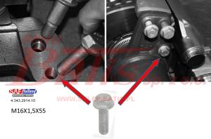 ŚRUBA MOCOWANIA WSPORNIKA ZACISKU HAMULCOWEGO SAF/ M16*1,5 Z KOŁNIERZEM