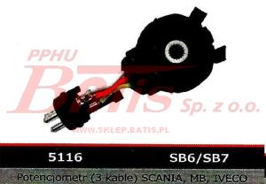 POTENCJOMETR ZACISKU HAMULCOWEGO KNORR SN5/SN6/SN7 SCANIA, MB, IVECO NA 3 AKTYWNE PRZEWODY btp