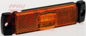 LAMPA fristom /żółta OBRYSOWA LED / prostokątna / z odblaskiem LED na środku / przewód: 2×0,75 mm2 / opakowanie 10szt. /