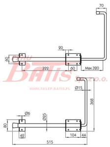 TRZYMACZ suer DRZWI-długi-CYNKOWANY PODWIESZANY L-475mm