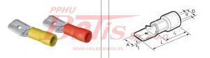 KOŃCÓWKA KABLOWA WSUWKA IZOLOWANA  WI 4,8-2,5-0,8