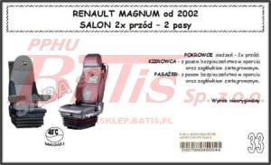 POKROWCE FOTELA RVI RENAULT MAGNUM OD 2002 SALON (FOTELE LOTNICZE) 1 1, 2 PASY