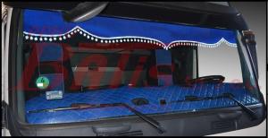 FALBANKA NA PRZEDNIĄ SZYBĘ SCANIA R NIEBIESKI  PLUS ZŁOTE DZWONKI