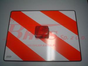 TABLICA WYRÓŻNIAJĄCA SKOŚNE PASY KWADRATOWA Z LAMPKĄ