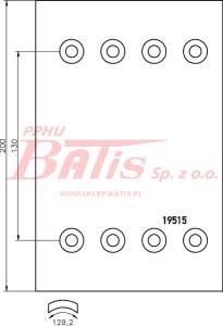 KPL.OKŁADZIN textar H-CA NAD. 1 200*300 BPW/SAF textar