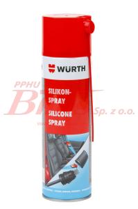 SILIKON wurth / 500ml W SPRAYU / bezbarwny / gęstość: 0,61g/cm3 w 20*C / min/max temperatura pracy: -5/ 40*C /