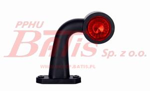 LAMPA horpol / lewa OBRYSOWA LED 12-24V / wysięgnik krótki; łamany / przewód 0,5m / biało-czerwona /