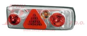 LAMPA TYLNA PRAWA GNIAZDO 7PIN/ STYKI PŁASKIE/ 130*370/ GŁADKIE SZKŁO/ SREBRNY ŚRODEK