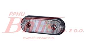 LAMPA horpol /biała OBRYSOWA LED 12-24V / z odblaskiem / ilość diod: 1 / przewód: 0,5m / moc: 0,6/1,2W / -30*C -  50*C / uniwersalna / HOR 61 /