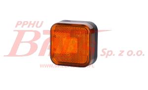LAMPA horpol / żółta OBRYSOWA LED 12-24V / kwadratowa / z odblaskiem / 0,5/1W / przewód: 2x0,75mm2; o długości: 0,45m / od -30*C do  50*C / HOR 24 /