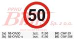 NAKLEJKA OGRANICZENIE PRĘDKOŚCI 50KM  Fi160mm