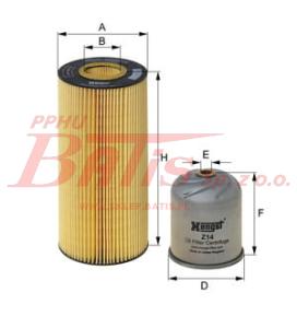 WKŁAD hengst FILTRA OLEJU KPL 2 SZT/WKŁAD   PUSZKA WIRÓWKA DO MERCEDES/ACTROS MP2/ Z SILNIKAMI V6 I V8 EURO 3  hengst