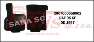 KPL DYWANIKÓW  PODŁOGI DAF 95 XF OD 1997 niebieskie przeszycia i napisy (dywanśrodkowy pod kodem 3017952 czer/3017953 nie)