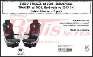 POKROWCE FOTELA IVECO STRALIS od 2003, EUROCARGOTRAKKER od 2008, wycicie na 2 pasy