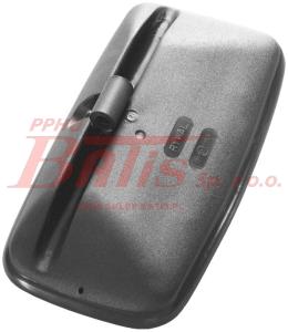 LUSTERKO rwl ZWYKŁE SZEROKIE PODGRZEWANE LEWE / PRAWE rywal DO IVECO, MERCEDES, VOLVO Z GNIAZDEM 24V   zamocowanie :wspornik rurowy Fi-18 mm