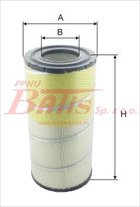 WKŁAD exmot FILTRA POWIETRZA DO KOPARKI CUMMINS 492x240x122mm WPO636 (bezpiecznik WPO637 pod indeksem 3020511) exmot