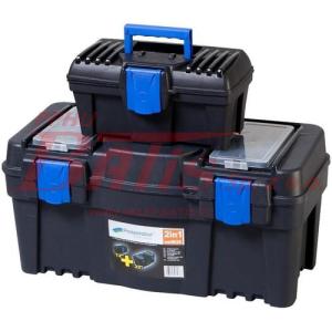 ZESTAW SKRZYNEK NARZĘDZIOWYCH / PLASTIKOWE 'SETBOX' 2w1  12' 22' (2 skrzynki w kpl)