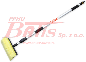 SZCZOTKA bds DO MYCIA Z ZAWOREM - TELESKOPOWA 10'/2płaszczyzny myjące /  DŁ: 135-250 cm  / szczotka   kij / notatka /