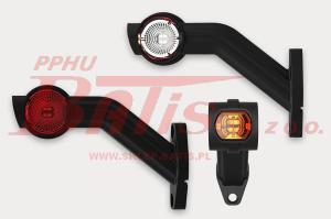 LAMPA fristom /lewa OBRYSOWA LED 12-24V / potrójna / wysięgnik skośny, długi / pozycja: przód, tył, bok / przewód: 2x0,75mm2; 0,5m / prawa strona: 182689 /