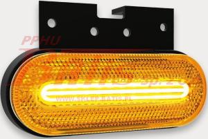 LAMPA fristom / żółta OBRYSOWA DIODOWA / 12-36V / Z ODBLASKIEM /  uchwyt kątowy, wiązka elektryczna / FT-070 Z K LED