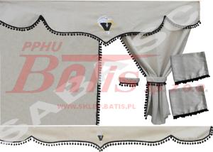 ZASŁONY KABINY KPL  DAF 95/105XF wykończone kulkami