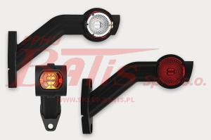 LAMPA fristom /prawa OBRYSOWA LED 12-24V / potrójna / na wysięgniku skośnym, długim / pozycja: przód, tył, bok / przewód: 2x0,75mm2; 0,5m / lewa strona: 182688 /