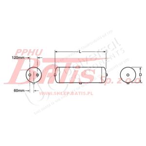 ZBIORNIK febi POWIETRZA 80L FI-396MM/L-750MM WLOTY 1 Z DOLU NA BOKACH 2 1