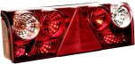 LAMPA aspock / lewa  TYLNA EUROPOINT II LEWA Z TRÓJKĄTEM / schmitz / 5 gniazd - jedno po srodku okrągłe i  4 owalne po bokach /  25-6430-507 WTYCZKA AMP2-KR/W / prawa strona po indeksem  172593 /