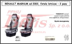 POKROWCE FOTELA RENAULT MAGNUM OD 2002 (fotele lotnicze, 2 pasy)